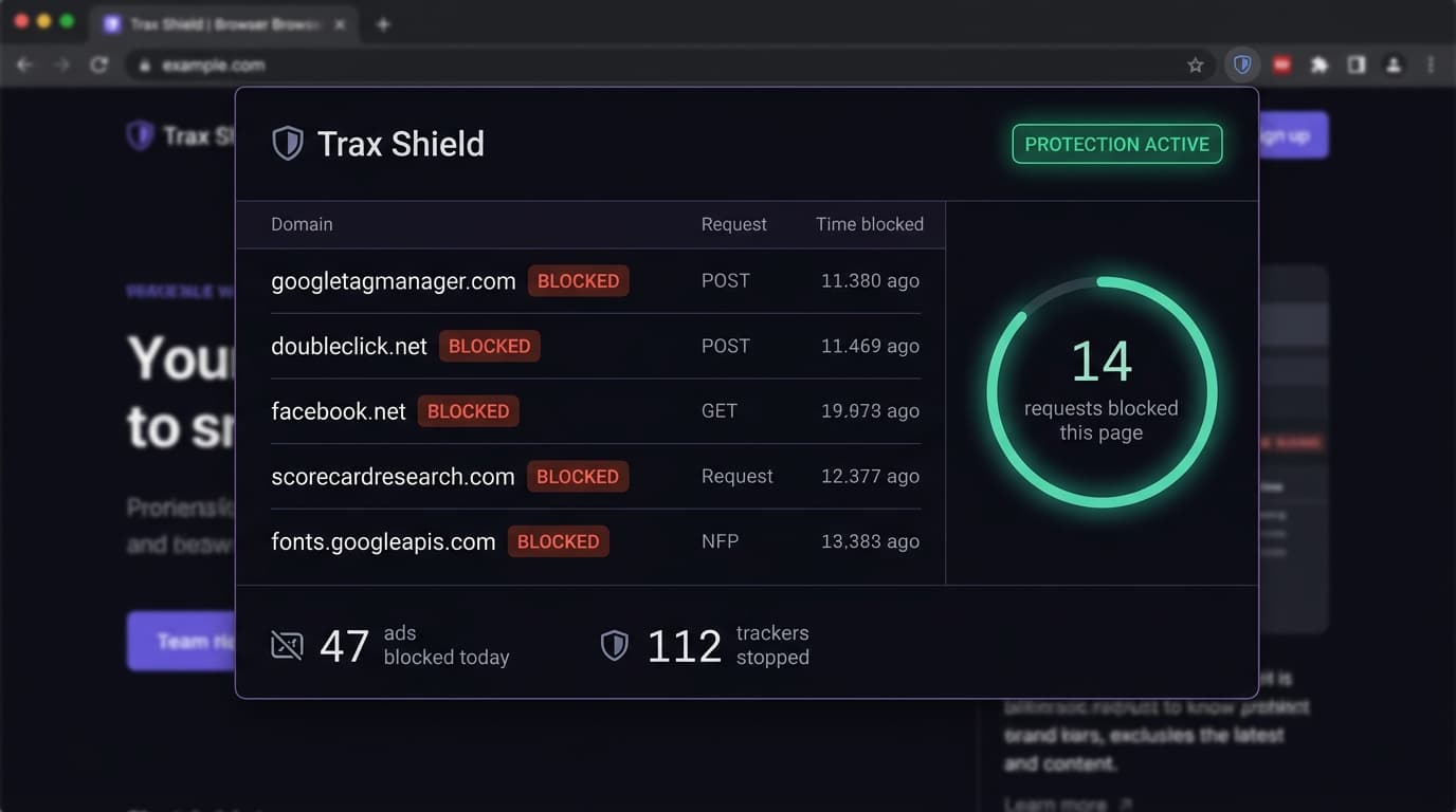Trax Shield Network Filter Inspector